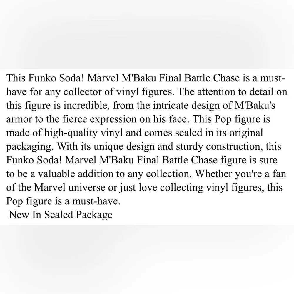 NWT Funko Soda Marvel M’Baku Final Battle Chase Factory Sealed - Vinyl Figurine